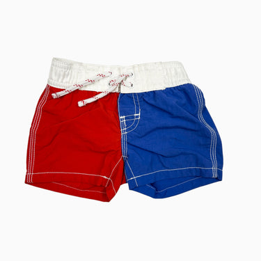 Short maillot avec filet rouge et marine 0-6M