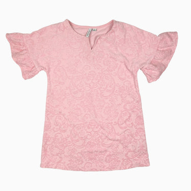 Robe rose fleurie en ratine 8Y