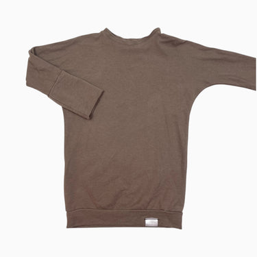 Robe évolutive taupe en coton et spandex 18M-4Y