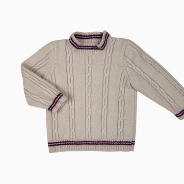Pull lilas en tricot de cachemire torsadé 12-18M