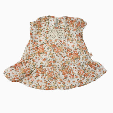 Robe blanche 'fleurs oranges' 3M