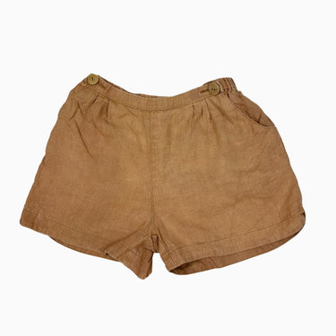 Short marronné en lin 10-11Y