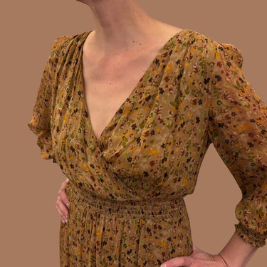 Robe érable en chiffon de viscose floral pour femmes 40