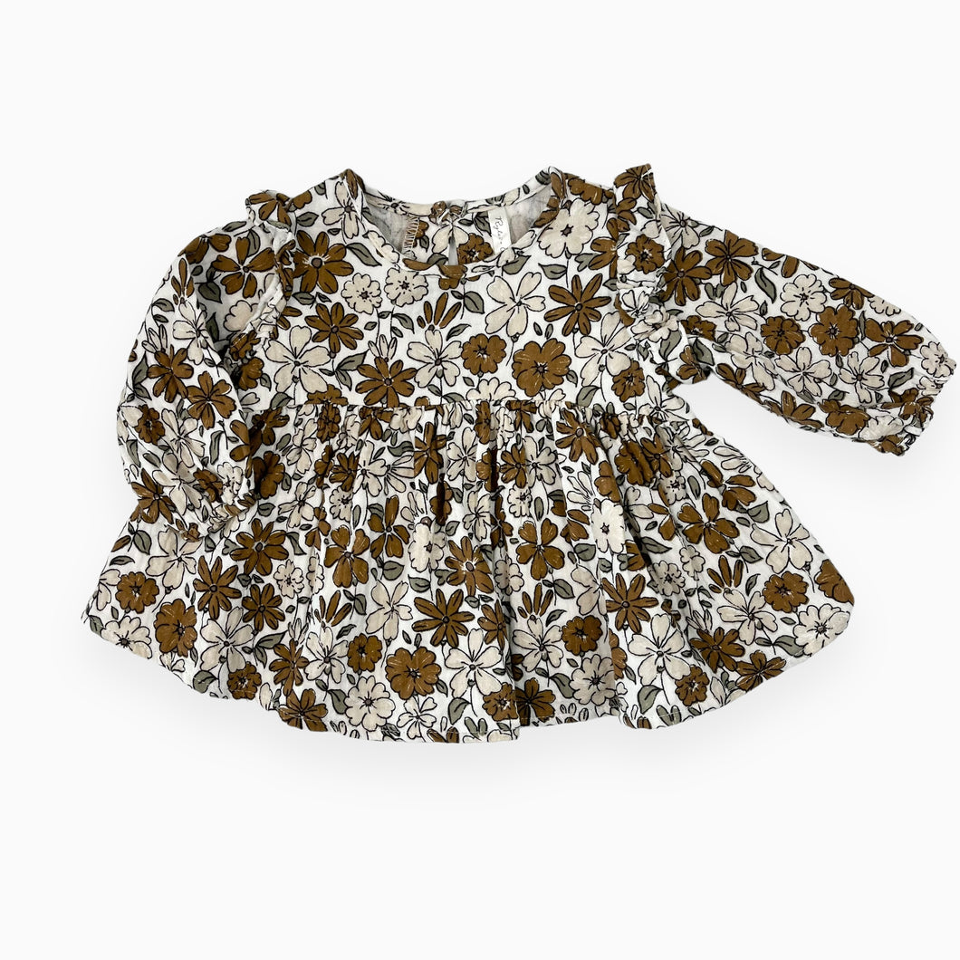 Robe en mousseline de coton à motif floral 3-6M