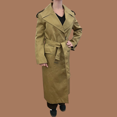 Manteau trench latté en coton épais pour femmes XXS