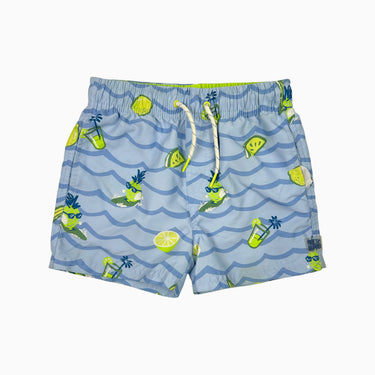 Short maillot avec filet bleu à motifs 4Y