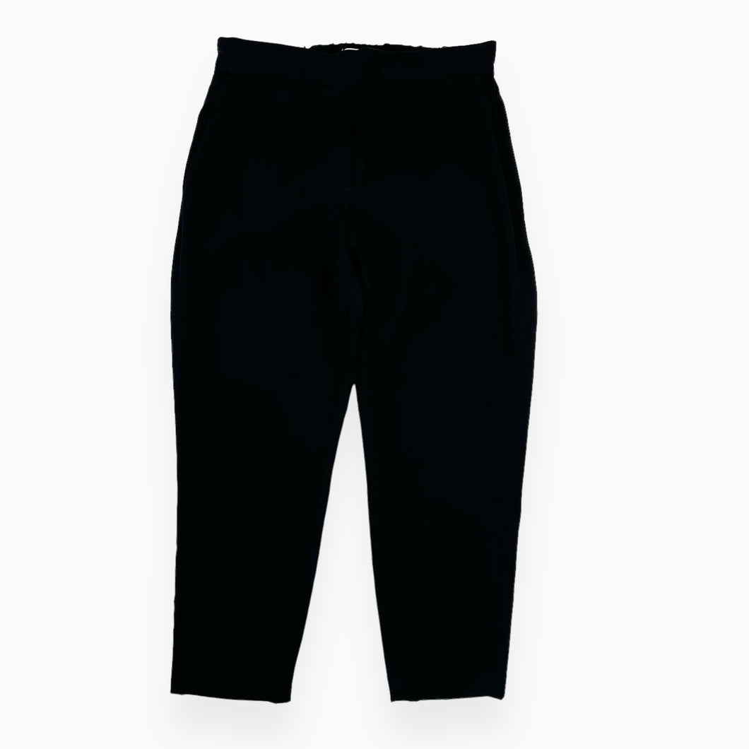 Pantalon noir en triacetate et poly avec taille élastique pour femmes XS