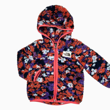 Veste à capuchon fleurie en sherpa 6-12M