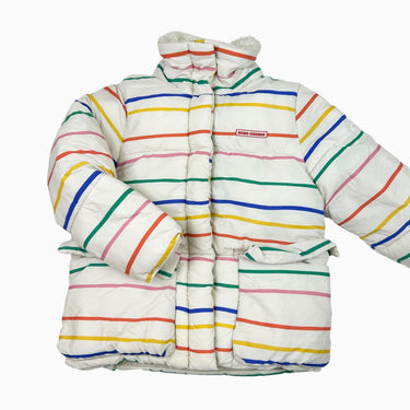 Manteau à rayures colorées doublé en sherpa 6-7Y