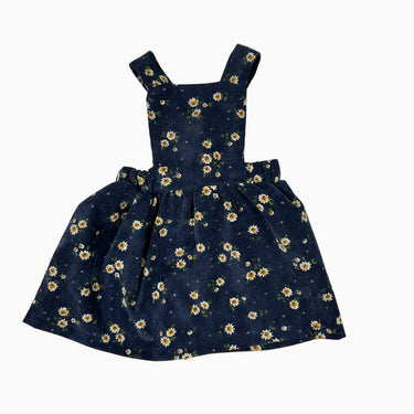 Robe jumpeer marine fleurie en corduroy 9M
