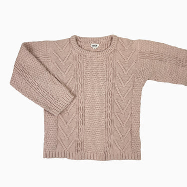 Pull rose pâle en tricot de coton 8Y