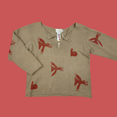 Pull beigne oiseaux rouge La Fée Clochette 6Y