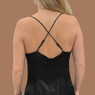 Robe noire avec frange en viscose pour femmes M