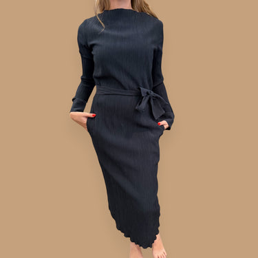 Robe maxi marine crêpe pour femmes 2US