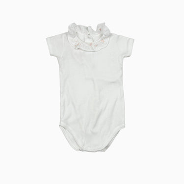 Cache-couche blanc à col avec broderie 3M