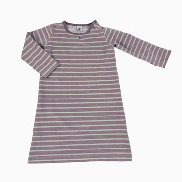 Robe de nuit mauve à rayures en velours 4Y