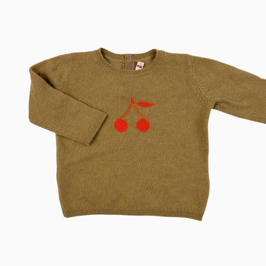 Pull latté 'cerise' en cachemire 12M