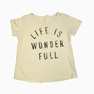 T-shirt jaune 'Life is wonder full' 2Y