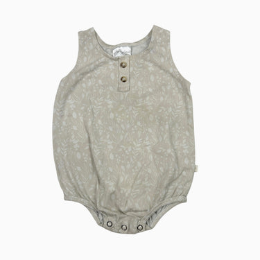 Barboteuse beige feuilage 6-12M