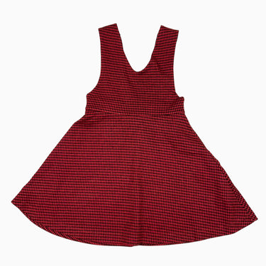 Robe pied de poule rouge 6Y