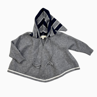 Pull poncho gris en tricot avec capuchon pixi 3Y fit 18-24M