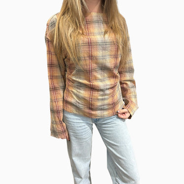 Blouse carreauté pour femmes S