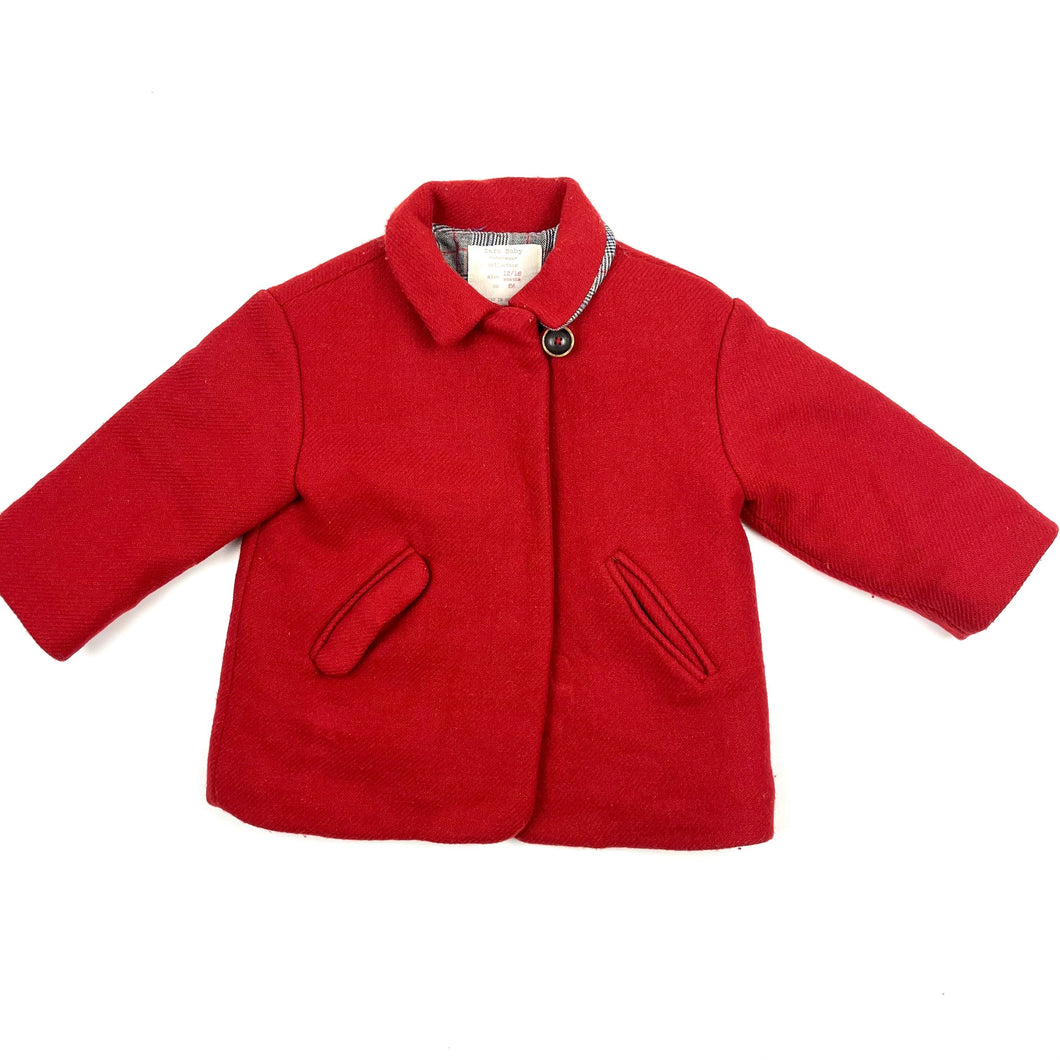 Manteau en blend laine rouge 12-18M