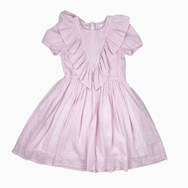 Robe à vichy rose en coton et lin 10Y