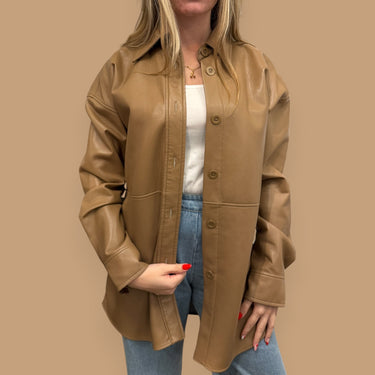 Veste latté en poly faux cuir pour femmes XS