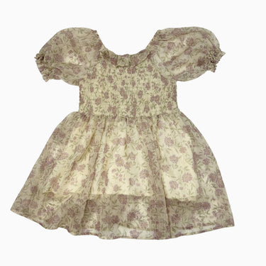 Robe jaune pâle fleurie 2Y