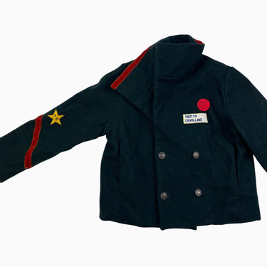 Manteau veston vert fôret en viscose et poly 6Y