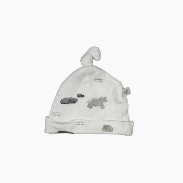 Bonnet blanc 'ours polaires' 1-3M
