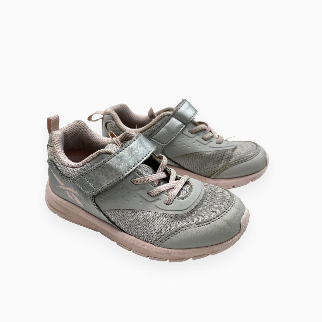 Sneakers en mesh argenté avec semelles roses 10 US