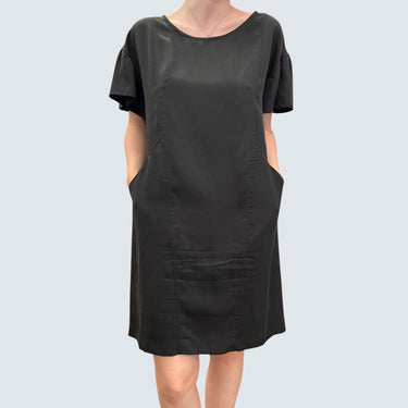 Robe noire en tencel pour femmes XS