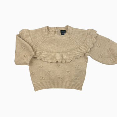 Pull à col large sable 'popcorn' 6M