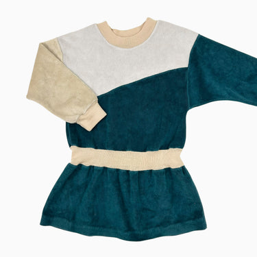 Robe teal et gris en ratine vintage 3Y