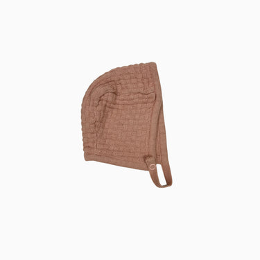 Bonnet rose en tricot 0-1M