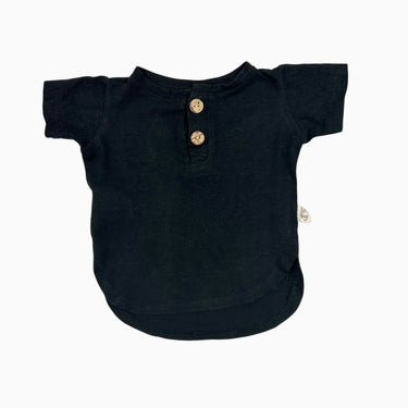 T-shirt noir en bambou et spandex 0-6M