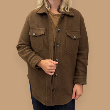 Manteau en laine vert marron GANNA pour femmes S