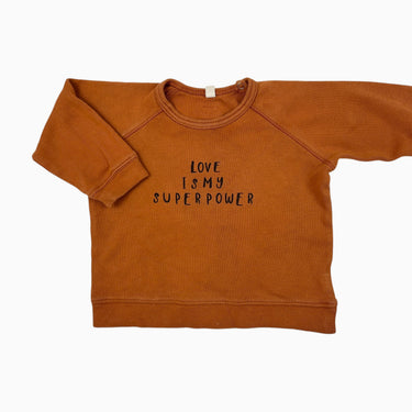 Pull caramel 'Love is my super power' 6-12M