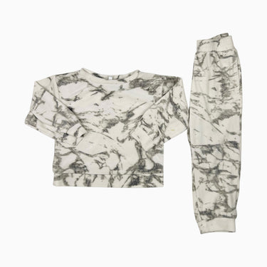 Chandail avec legging 'marbre' en peluche 4Y