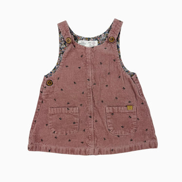 Robe jumper vieux-rose 'boucles' en corduroy 3-6M
