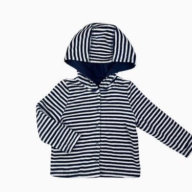 Veste à rayures réversible marine en velours 2-3Y