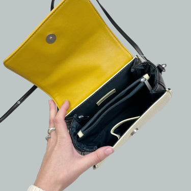 Sac à main jaune colorblock en PVC pour femmes OS