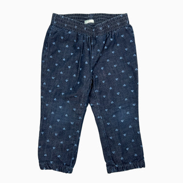 Pantalon denim coeur doublé 12M