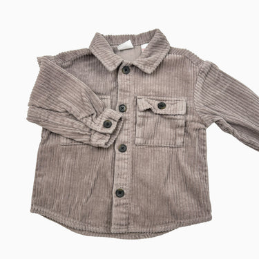 Chemise gris-taupe en corduroy 18-24M