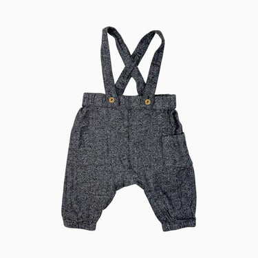 Pantalon à bretelle gris chiné 2-4M