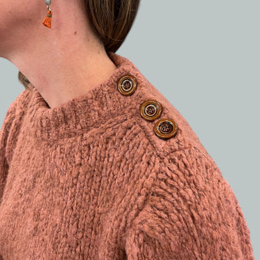 Pull rose framboise en tricot d'acrylique, alpaca, laine et polyamide pour femmes S