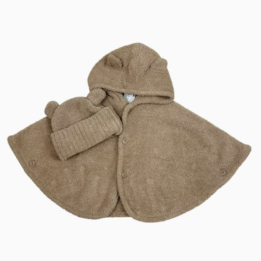 Poncho avec tuque latté en peluche 9-18M