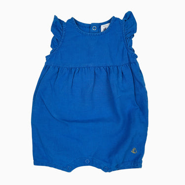 Barboteuse bleue en lin 6M